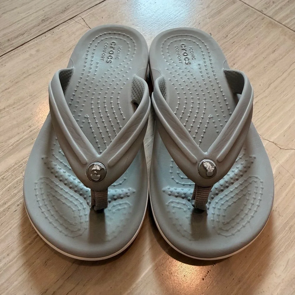 Crocs‎ Unisex Crocband Flip Flop Sandals Lightweight Trip Water Summer Gray C10